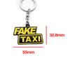 Llavero de metal creativo personalizado con diseño de taxi falso, venta al por mayor, disponible en stock, transfronterizo