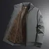 Chaqueta de Tallas Grandes para Hombre 2026 para Otoño e Invierno, Forrada de Polar, Engrosada, Cuello Alto, Abrigo de Algodón Juvenil, Ropa Exterior Casual Holgada
