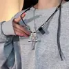 Accesorios Hot Girl Y2K para Hombres y Mujeres Collar con Cuerda de Cuero Cruzado en la Clavícula Collar de Subcultura Punk