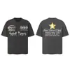 Saint Vintage Streetwear Americano Camiseta Holgada Vtg de Manga Corta para Hombre Camiseta Estampada Letra Retrato Camiseta Street
