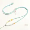 Cordão para Pingente de Ágata Ajustável de 2mm Nó de Transferência Tecido à Mão Pingente de Jade Fivela de Segurança Corda de Pingente Dourada