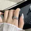 Anillo de Corona de Circonita Gota de Agua Estilo Corte Francés para Mujer Nuevo Diseño de Lote Pequeño Exquisito Versátil Abierto Ajustable