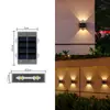 Luzes Solares para Pátio Externo Decoração de Varanda Jardim Layout Luzes de Cerca Luz Externa com Sensor de Controle de Luz Luzes de Sombra para Parede