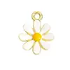 Aa-25 Flor Margarida Mais Vendida Acessórios para Joias DIY Pingente de Liga Esmaltada Brincos Flor de Cinco Pétalas Pingente de Colar