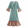 Ins Estilo Europeu e Americano Transfronteiriço 2026 Nova Moda Elegante Vestido Cardigan Longo Feminino Atacado Posicionamento Estampa