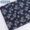 Tecido de algodão com estampa de linho tecido para saias toalha de mesa forro de bolsa de maquiagem bolsa calças tecido com estampa de ondas azul e branco