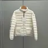 Chaqueta de plumón LANS ligera estilo Mengjia Sun Li para mujer, estilo corto, otoño e invierno, cuello alto, ligera, versátil, abrigo que estiliza