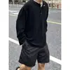 Camiseta de manga larga Issey Miyake para hombre 2025 con textura de cuello plisado elegante, tapeta de botones, sudadera de primavera/otoño, ajuste holgado Henry