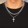 Joyería Transfronteriza Europea y Americana, Collar con Colgante de Cruz Incrustado de Diamantes Moderno y Sencillo, Cadena para Clavícula de Lujo Ligero y Alta Gama, Accesorios para Mujer