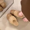 Botas de Nieve de Suela Gruesa Pantuflas de Piel para Mujer de Exterior de Punta Cerrada Medias Pantuflas 2026 Nuevas Pantuflas de Algodón Felpudo Slip-on de Invierno