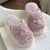 Pantuflas de Algodón para Mujer, Otoño e Invierno, Dibujos Animados Lindos, Cálidas, Suela Suave, Gatito, Una Tira, para el Hogar, Interior, Felpa, Posparto