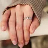 Anillo Doble con Forma de Corazón Superpuesto de Plata de Ley S925 Transfronterizo Microincrustado con Circonita Corazón de Melocotón Anillo de Dedo Índice de Moda Estilo Europeo y Americano