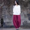 Ropa de Mujer de Algodón y Lino Nueva Otoño 2026: Pantalones de Lino para Mujer Nianbaixiu Estilo Nacional, Pantalones Casuales de Linterna, Pantalones Largos para Meditación