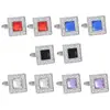 Gemelos Cuadrados con Incrustaciones de Piedras Preciosas Multicolores, Tachuelas para Manga de Camisa de Metal de Aleación Pintado, Best-Sellers Transfronterizos Europeos y Americanos