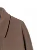Jaqueta de Botão Duplo com Lapela Casual Versátil Moda Feminina Nova Outono/Inverno 2025 Europeia e Americana Cor Sólida Solta