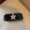 Pinza de Pelo de Terciopelo Otoño e Invierno, Pinza Superior de Copo de Nieve con Pedrería de Alta Gama, Pinza Atmosférica de Primavera en la Parte Posterior de la Cabeza, Pinza Elegante