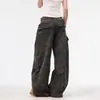 Jeans de trabajo camuflados para hombres y mujeres, estilo street dance hip-hop high street, con bolsillos grandes, pantalones largos casuales americanos holgados, modernos