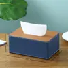 Los fabricantes de cajas de pañuelos pueden personalizar cajas de pañuelos de cuero modernas y sencillas para oficinas y hoteles, cajas de servilletas de lujo ligero