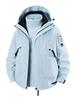 2518 Popular Chaqueta Tres en Uno para Mujer, Forro Polar Desmontable, Traje de Esquí Sólido a Prueba de Viento e Impermeable para Parejas