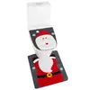 Juego de Baño Navideño Transfronterizo Muñeco de Nieve Navideño Anciano sin Rostro Reno Cubierta de Inodoro Tapete de Piso Juego Decorativo de Dos Piezas