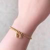 Acero de titanio Oro de 18 quilates estilo chino nuevo estilo nacional semilla de loto pulsera de semilla de loto femenina no se decolora dos mundo feliz cuentas redondas pulsera elástica