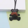 Encanto de Bolso de Oso con Lazo de Moda Más Vendido Llavero de Cuero de Oso para Mascotas Accesorio de Moda