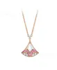 Collar Baojia de Ágata Negra Natural en Forma de Abanico Pequeño Versión de Alta Gama V-Gold con Chapado en Oro de 18 Quilates e Incrustaciones de Diamante, Cadena para Clavícula Finamente Tallada en CNC