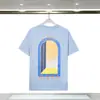 Camiseta de comercio exterior fuente nicho verano nuevo estampado logo Casablanca camiseta de manga corta mujer 100% algodón puro