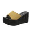 Sandalias de Cuña de Punta Abierta de Color Sólido de Talla Grande para Mujer Estilo Coreano Sandalias de Moda para Mujer