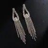 Pendientes de Borla en Cascada de Pedrería Colorida Estilo Europeo y Americano Pendientes Adelgazantes de Moda para Mujeres Influencers Venta al por Mayor E637