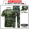 Conjunto de Uniforme Camuflado para Treinamento Militar para Estudantes Universitários Masculinos e Femininos, Uniforme Camuflado Azul de Verão Fino, Conjunto Completo de Camiseta de Manga Curta