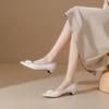 Zapatos de Tacón Alto de Piel Suave Yuanlitong para Mujer, Tacones Gruesos Cómodos, Zapatos para Mujer Estilo Lujo Ligero Europeo y Americano, Zapatos de Salón de Gama Alta de Counters de Hong Kong