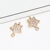 Pulsera, colgante, pendientes, collar de estrella geométrica de cinco puntas, corazón, cobre incrustado, circonio, material para accesorios de joyería DIY