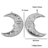 Pendantes Grandes Retro Europeos y Americanos de Acero Inoxidable con Cara Sonriente, Corazón Solar, Luna para Collares y Pendientes DIY, Accesorios de Joyería de Acero de Titanio