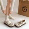 Zapatos Mary Jane de Moda Ligeros Retro Franceses de Suela Gruesa y Escotados para Mujer Verano 2025 Nuevos Versátiles Zapatos Birkenstock Blancos