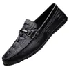Capa Superior Piel de Vaca Más Vendidos Mocasines para Hombre Casual Patrón de Cocodrilo Negocios Piel Genuina Slip-on Primavera Verano Transpirables Zapatos Tipo Frijol para Hombre