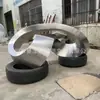 Escultura de Banda de Möbius de Acero Inoxidable Plaza Exterior Anillo Metálico Cepillado Adorno con Forma de Anillo Paisajismo de Jardín Inmobiliario Personalizado