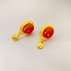 Pendientes de aguja de plata 925 con diseño de nicho de estilo frío con incrustaciones de ágata ovalada de nueva moda japonesa y coreana para mujer