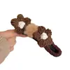Pinza para el pelo de flor de punto de felpa de alta gama para otoño e invierno, pasador no irritante para la parte trasera de la cabeza, pinza de garra