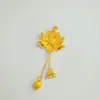 Aretes Colgantes de Loto Método Antiguo Shajin de Dos Generaciones para Mujer Moda Nacional Colgante de Loto Cadena de Lana Hueca Collar