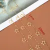 1 metro corrente de aço inoxidável com preservação de cor estrela de cinco pontas corrente de estrela de cinco pontas semiacabada DIY para fazer colar pulseira joias