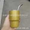 Vaso Mini para Sublimación de Licores de 3 oz Calcomanía de Agua Concentrada Italiana Taza de Café Estampado de Leopardo Vaso de Color Caramelo de Acero Inoxidable