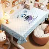 Toalha de Mesa Desenho Animado, Sem Lavagem, Impermeável, À Prova de Óleo, Resistente ao Calor, Estilo Dopamina Creme, Toalha de Mesa Retangular, Protetor de Mesa, Chá