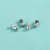 Tira de Cuentas Espaciadoras Sólidas de Plata de Ley S925 Barra de Equilibrio Cuentas Sueltas Cuerda Hecha a Mano DIY Pulsera de Cristal Combinar Cabeza