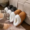 Pantuflas de Felpa y Algodón para Mujer para Invierno, Uso en Interiores en Casa, Suela Gruesa, Antideslizantes, Forradas de Felpa, Engrosadas, Adecuadas para Uso en Exteriores, Pantuflas Cálidas para Maternidad