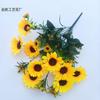 Paquete de girasoles de simulación, 13 tenedores, flores de simulación de girasol, estilo pastoral, decoración del hogar, accesorios de fotografía, flores falsas, flores de seda