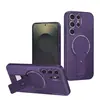 Funda para Teléfono Móvil con Soporte Anticaída de Fibra de Carbono de Fábrica Adecuada para Samsung Samsung S25 Ultra Funda Protectora Magnética