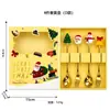 Conjunto de Talheres de Natal Transfronteiriços Colher e Garfo de Sobremesa Aço Inoxidável Colher de Mistura Garfo de Doce Rena Colher de Café Conjunto de Natal Infantil
