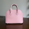 Bolso de Bowling de Cuero de Vaca de Primera Capa de Gama Alta de 18 cm con Hilo Encerado Cosido a Mano para Mujer, Bolso de Hombro Único Cruzado con Herrajes Completamente de Acero