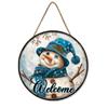 Amazon Novo Natal Logotipo de boas-vindas Porta Pendurado Cartoon Boneco de neve Inverno Pendurado Pendurado na parede de madeira Decorações de fazenda